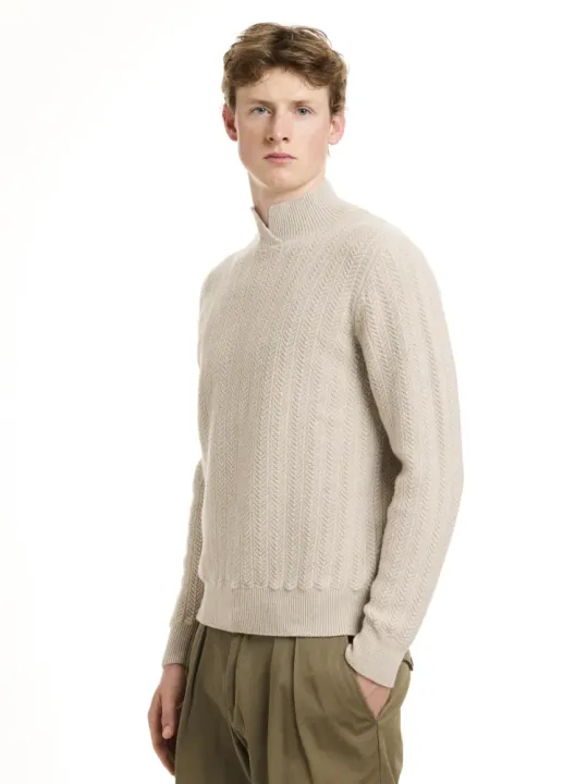 L/S Open mock neck