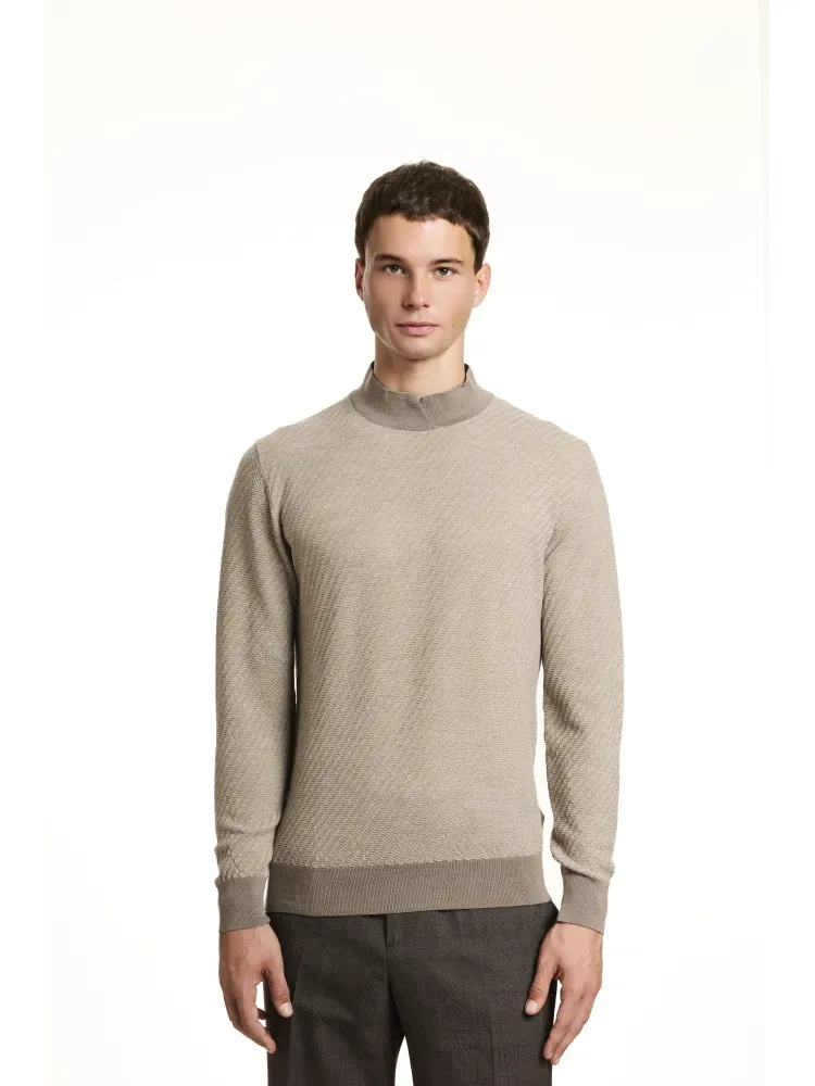 L/S Open mock neck
