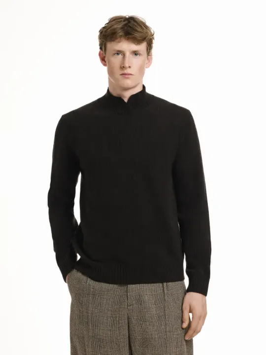 L/S Open mock neck