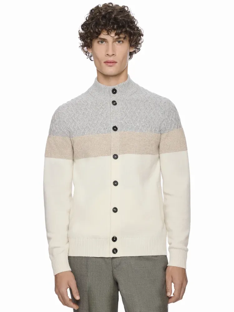 Langarm Stehkragen Cardigan