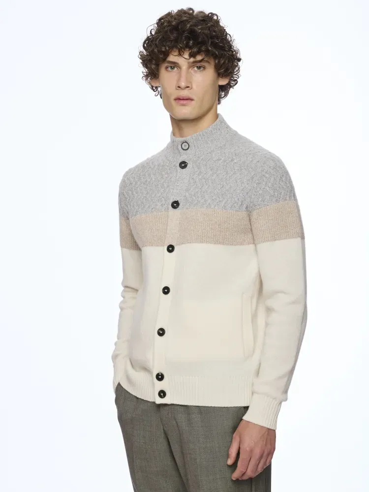 Langarm Stehkragen Cardigan