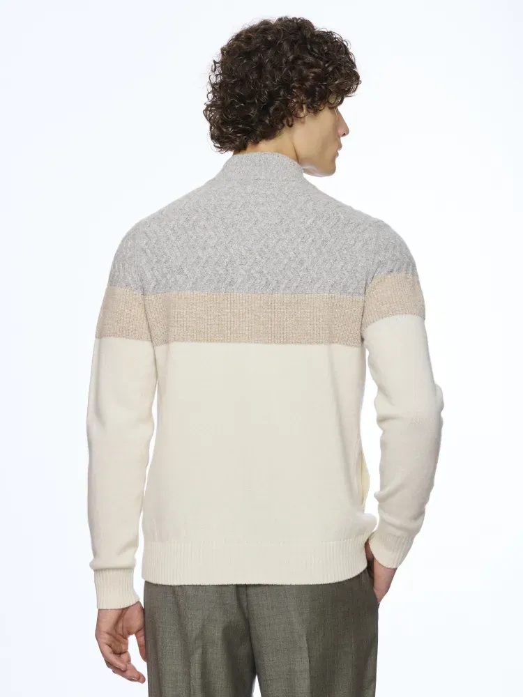 L/S Button Stand Collar cardigan