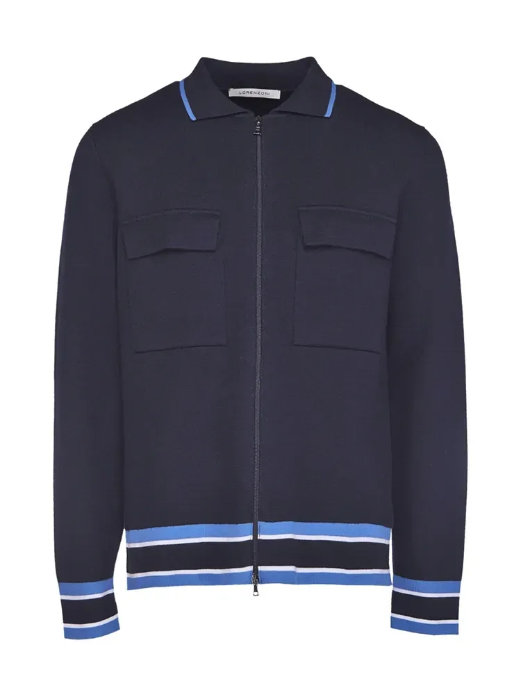 L/S Polo zip cardigan