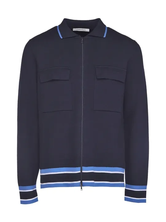 L/S Polo zip cardigan